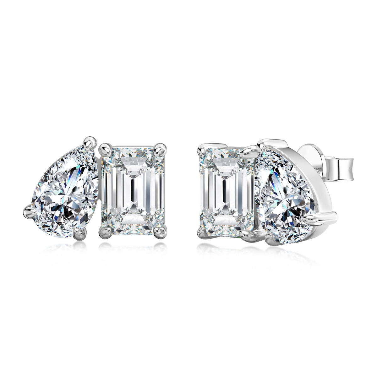 MOISSANITE DUO STUDS