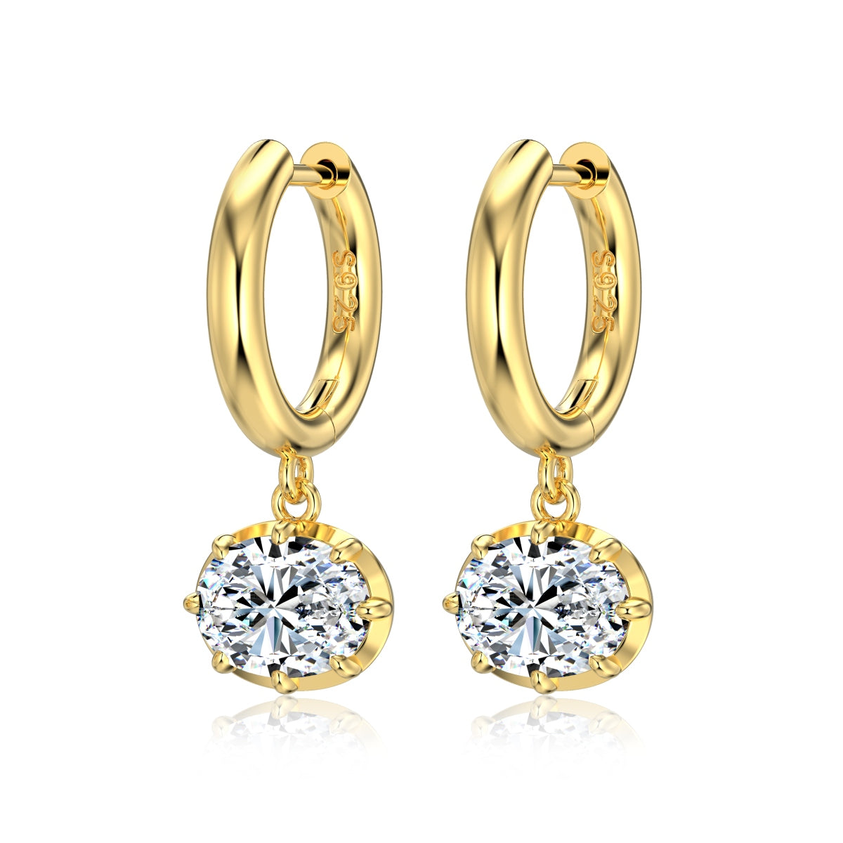 MOISSANITE OVAL HOOPS
