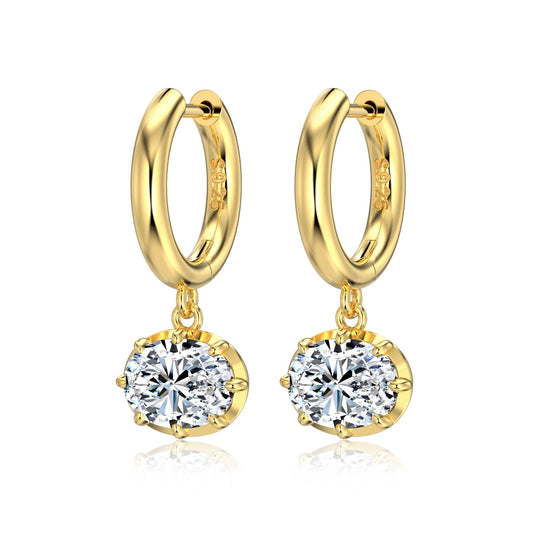 MOISSANITE OVAL HOOPS