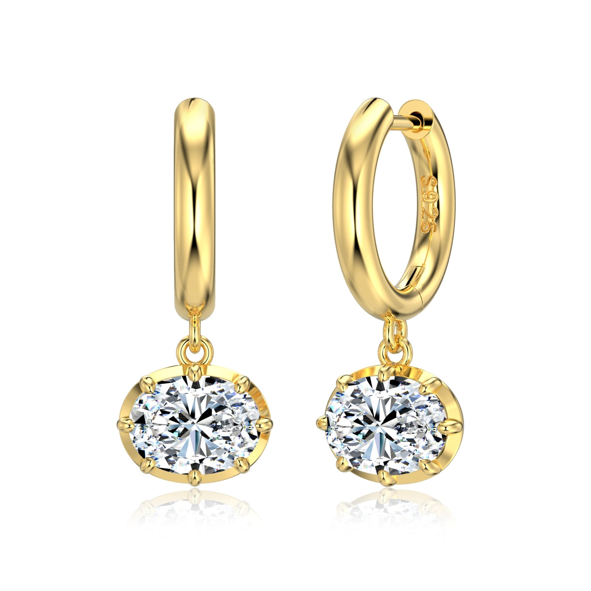 MOISSANITE OVAL HOOPS