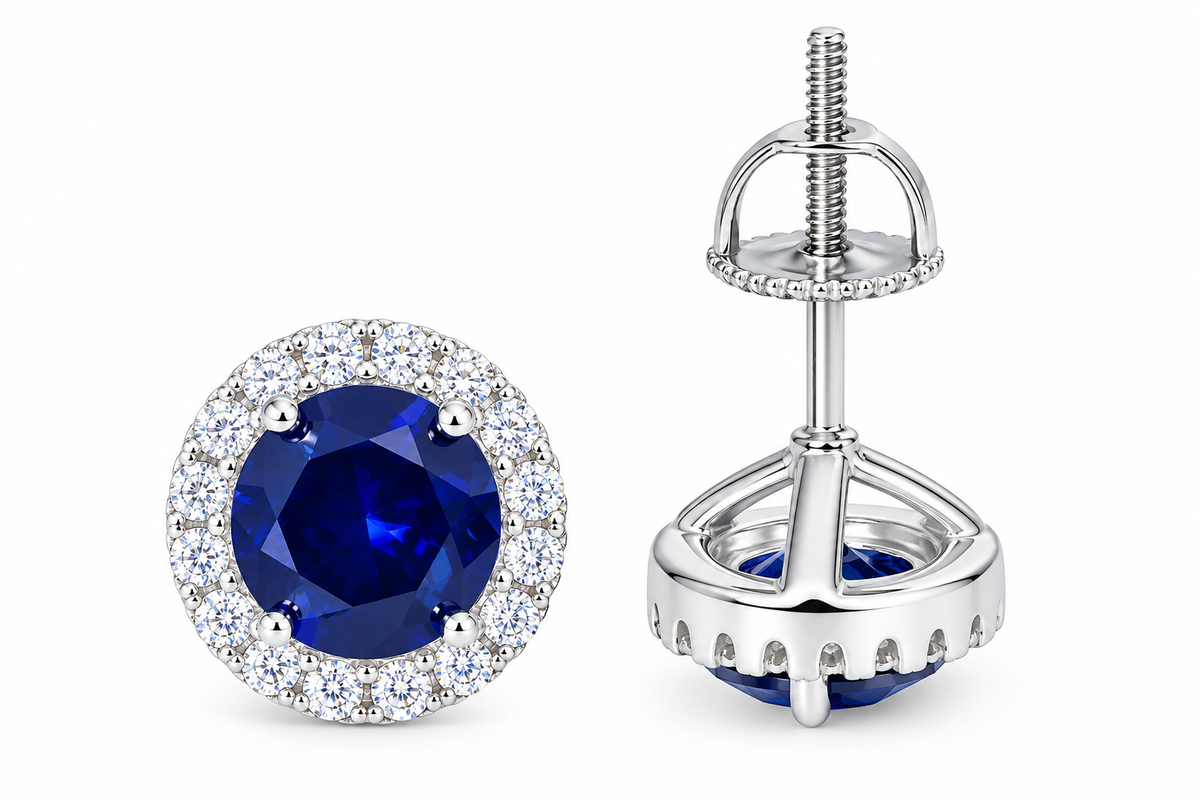 LAB GROWN SAPPHIRE STUDS